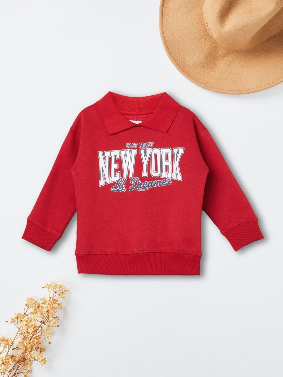 

max Girls Printed Pullover Sweater, Red