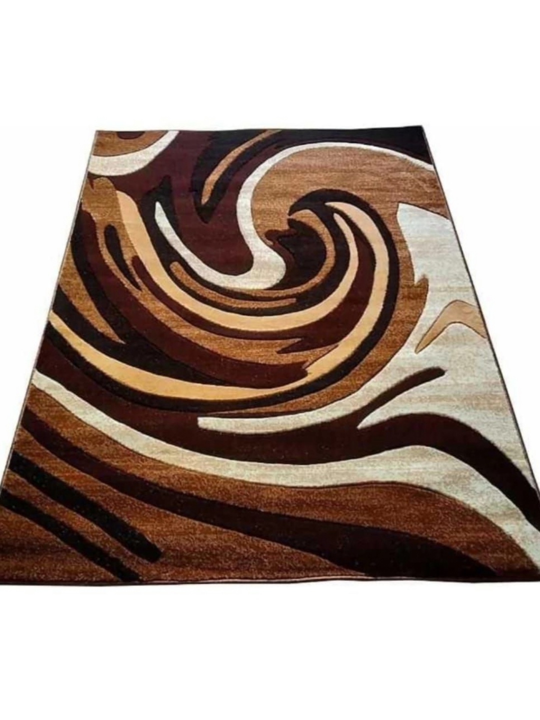 

Samjeeda Handloom carpets Black Geometric Anti-Skid Polyester Carpet
