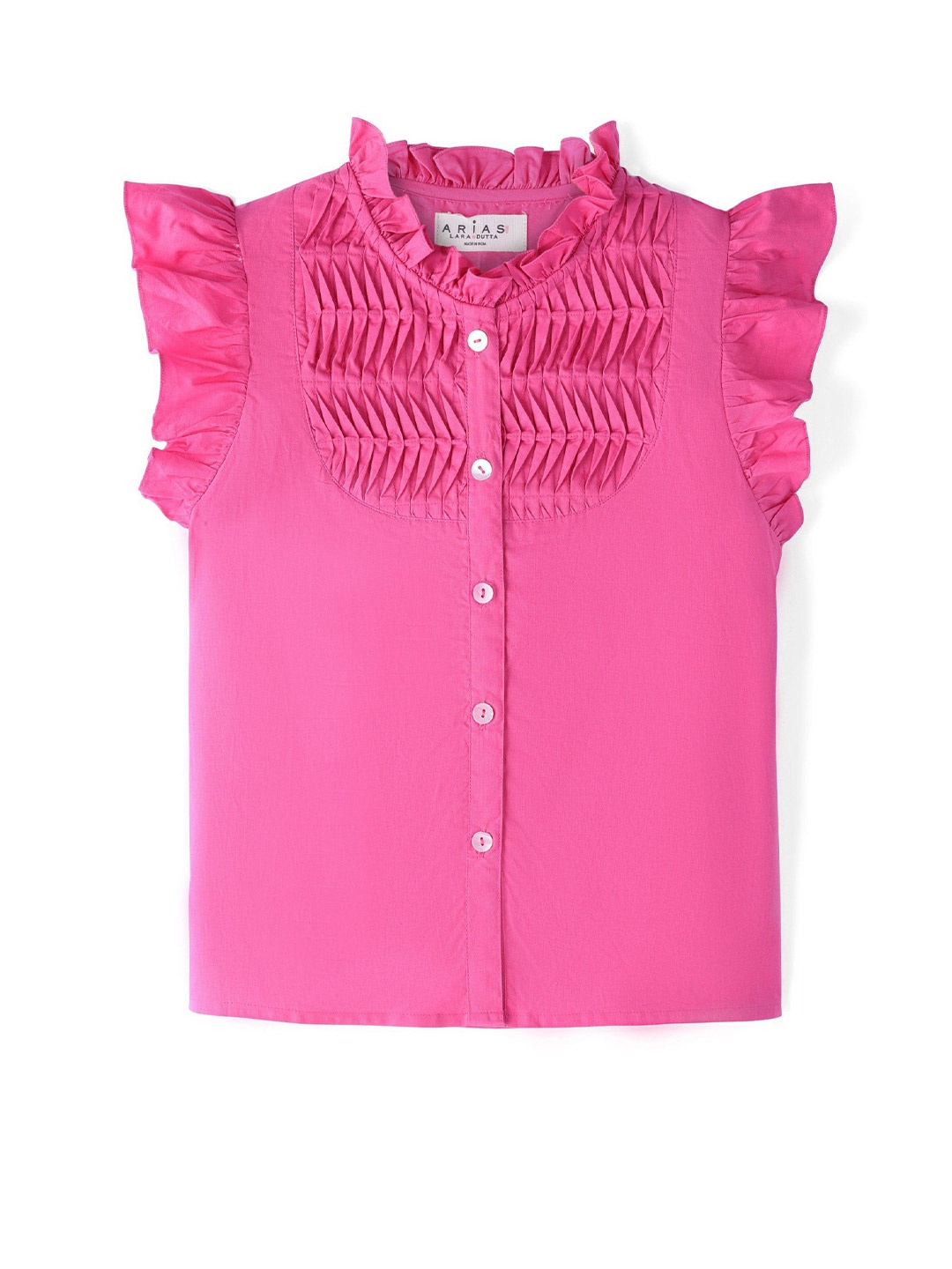 

ARIAS By LARA DUTTA Girls V-Neck Cotton Regular Top, Pink