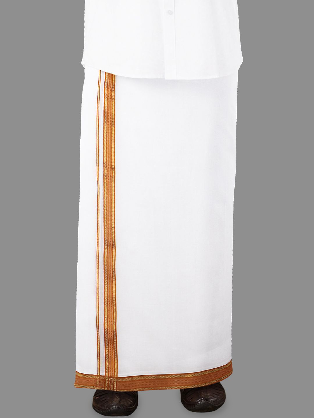 

Ramraj Men Jari Border Double Dhoti, White