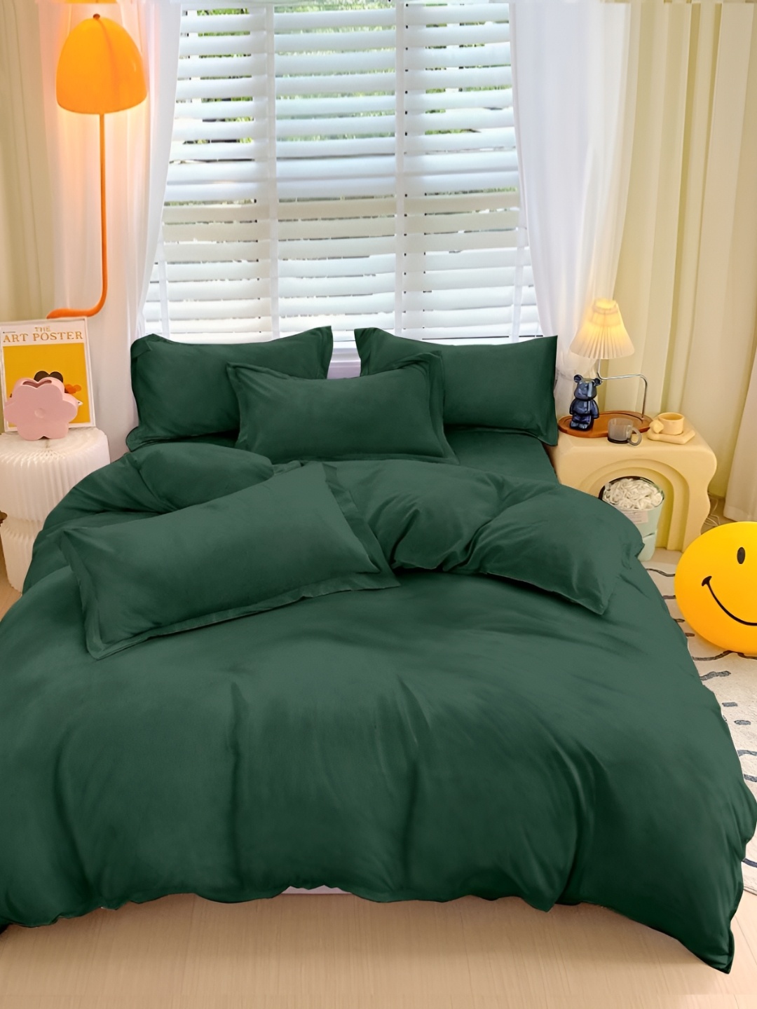 

BREVARD Green Single Duvet Cover