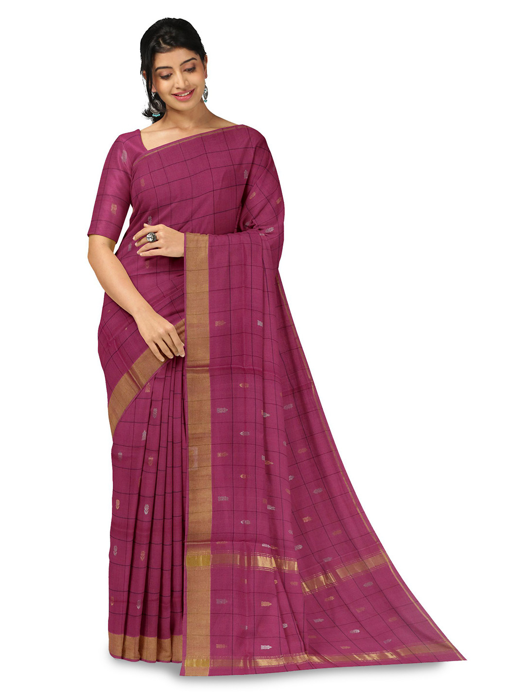 

APCO Woven Design Pure Cotton Saree, Pink