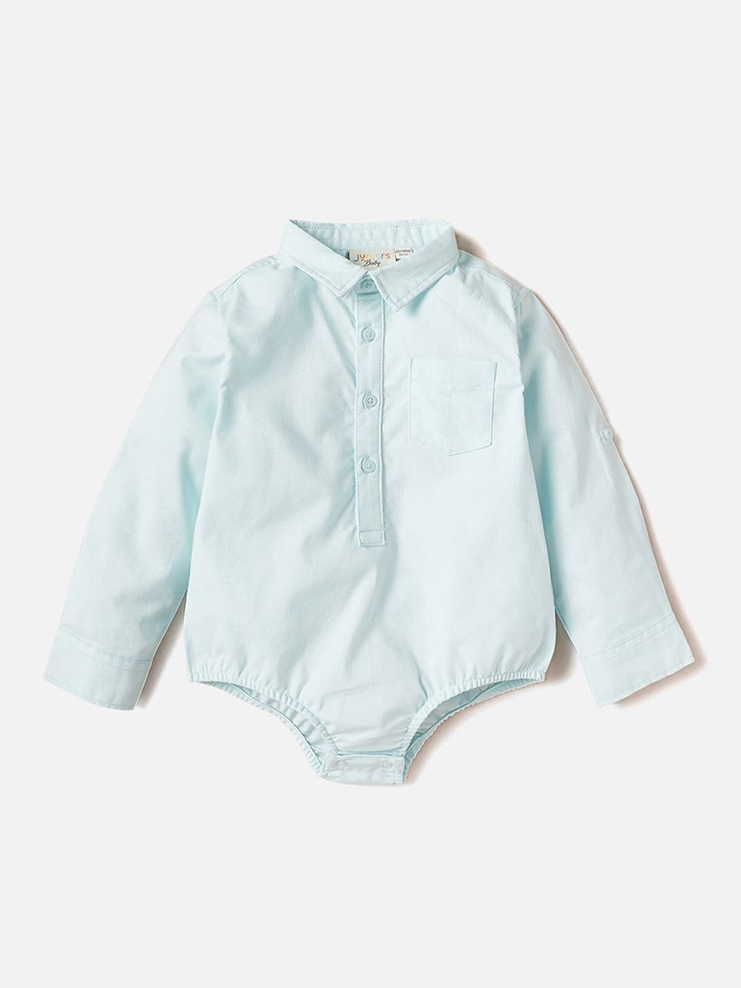 

Juniors by Babyshop Kids Shirt Style Bodysuit With Collar and Pocket, Green