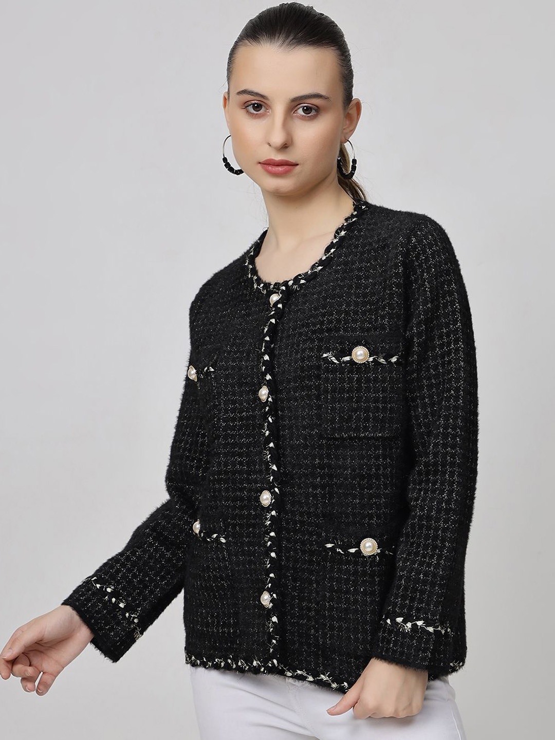 

The Roadster Lifestyle Co Woollen Single-Breasted Overcoat, Black