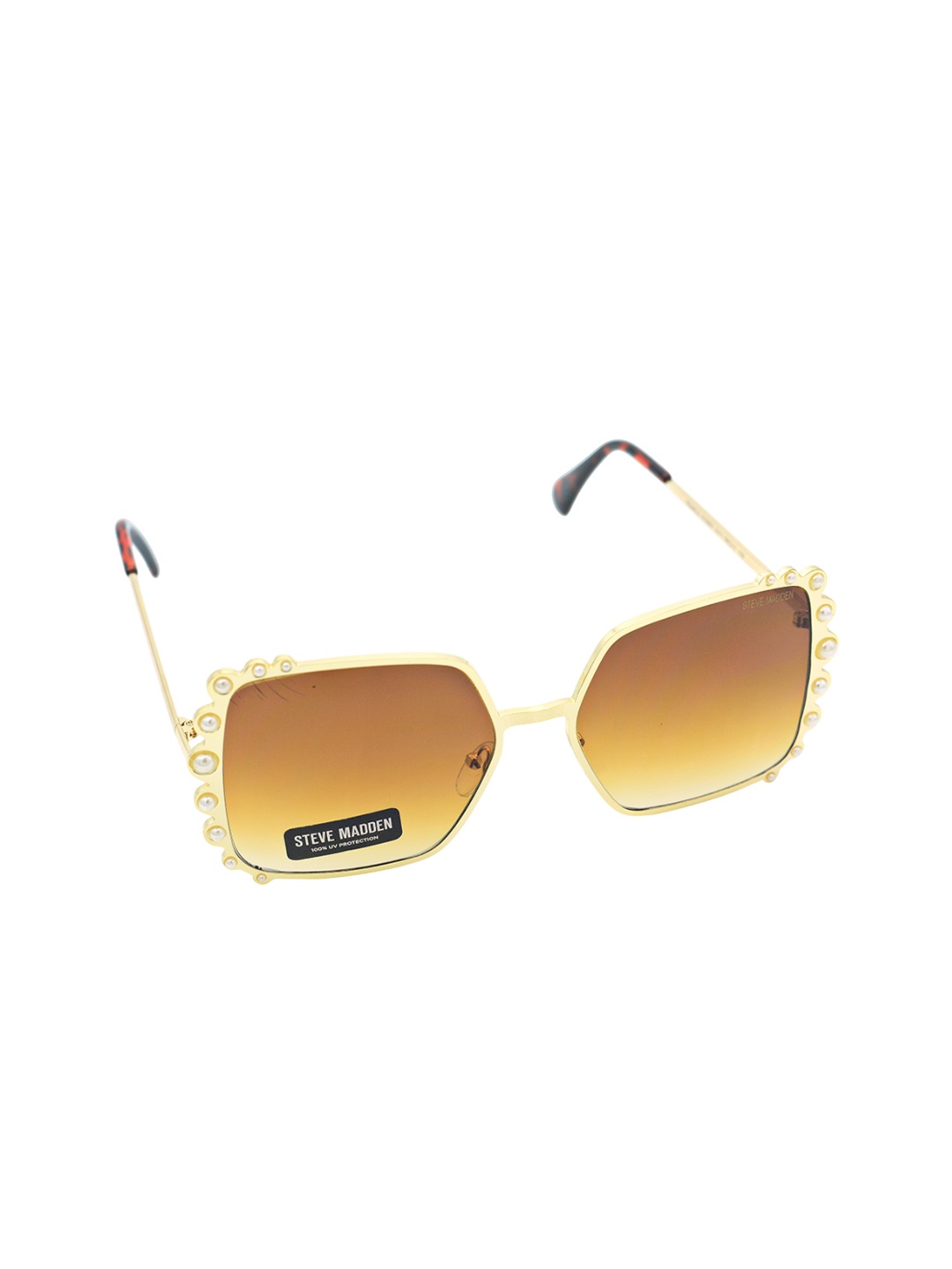 

Steve Madden Women PEARLZ Other Sunglasses with UV Protected Lens X17053, Yellow