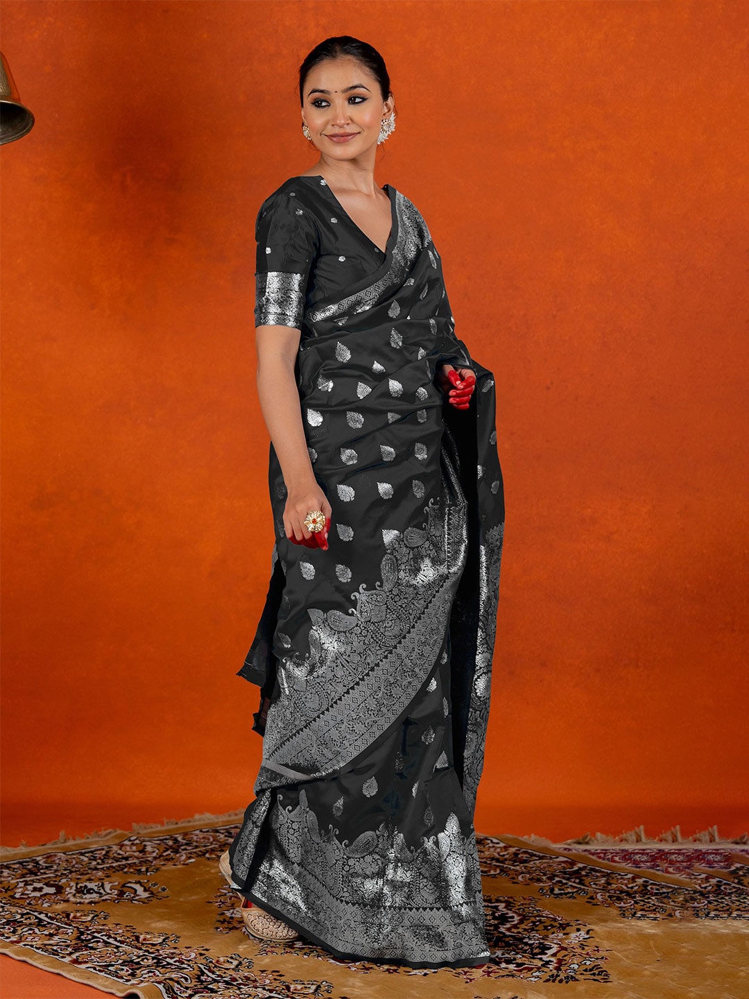 

Subham Woven Design Zari Banarasi Saree, Black