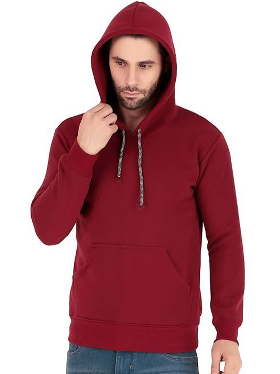 

GAINELL Men Hooded Sweatshirt, Maroon