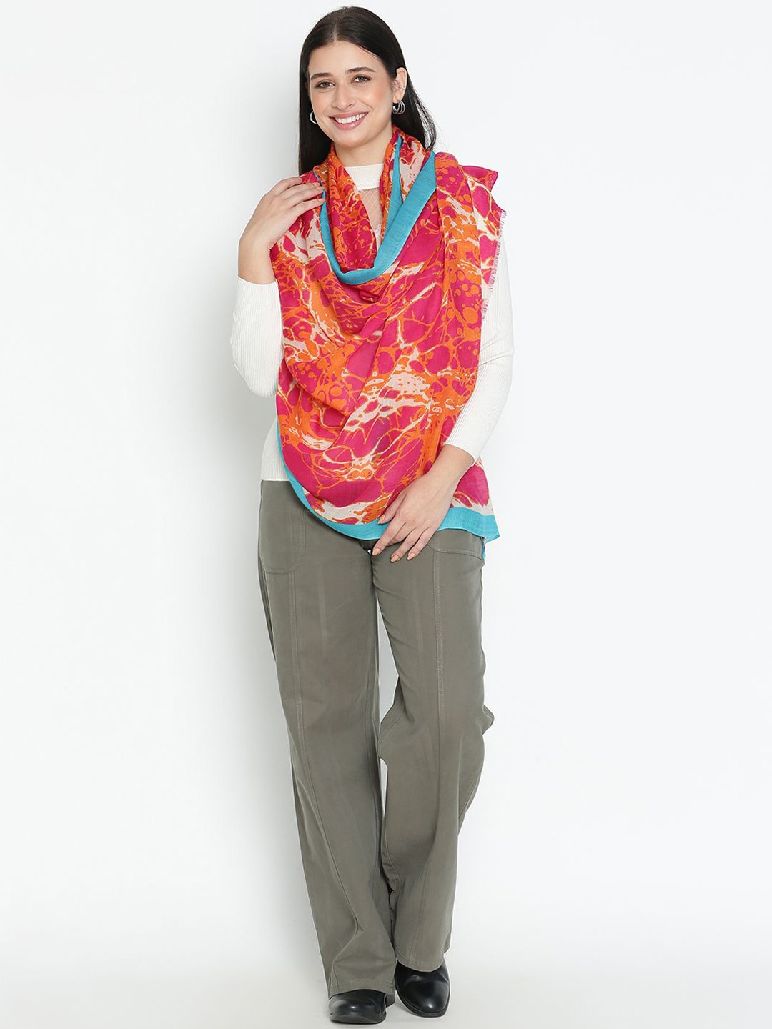 

Tiara Women Abstract Printed Shawl, Fuchsia