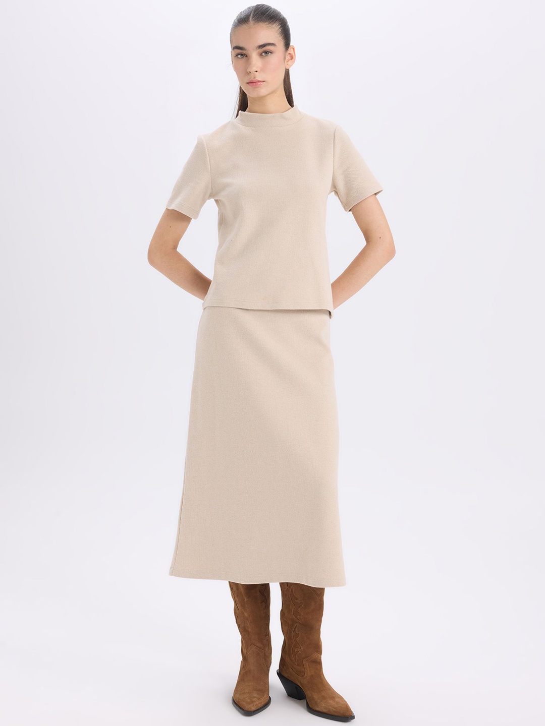 

DeFacto A- Line Midi Skirt, Beige