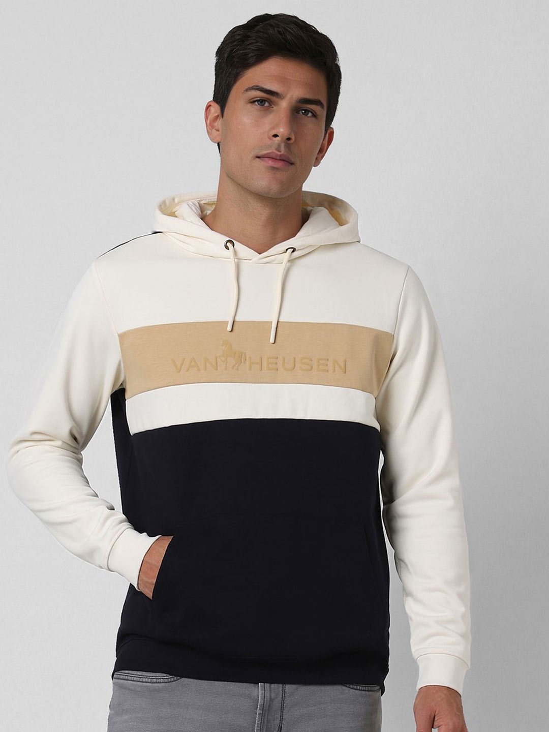 

Van Heusen Sport Men Colourblocked Hooded Sweatshirt, White