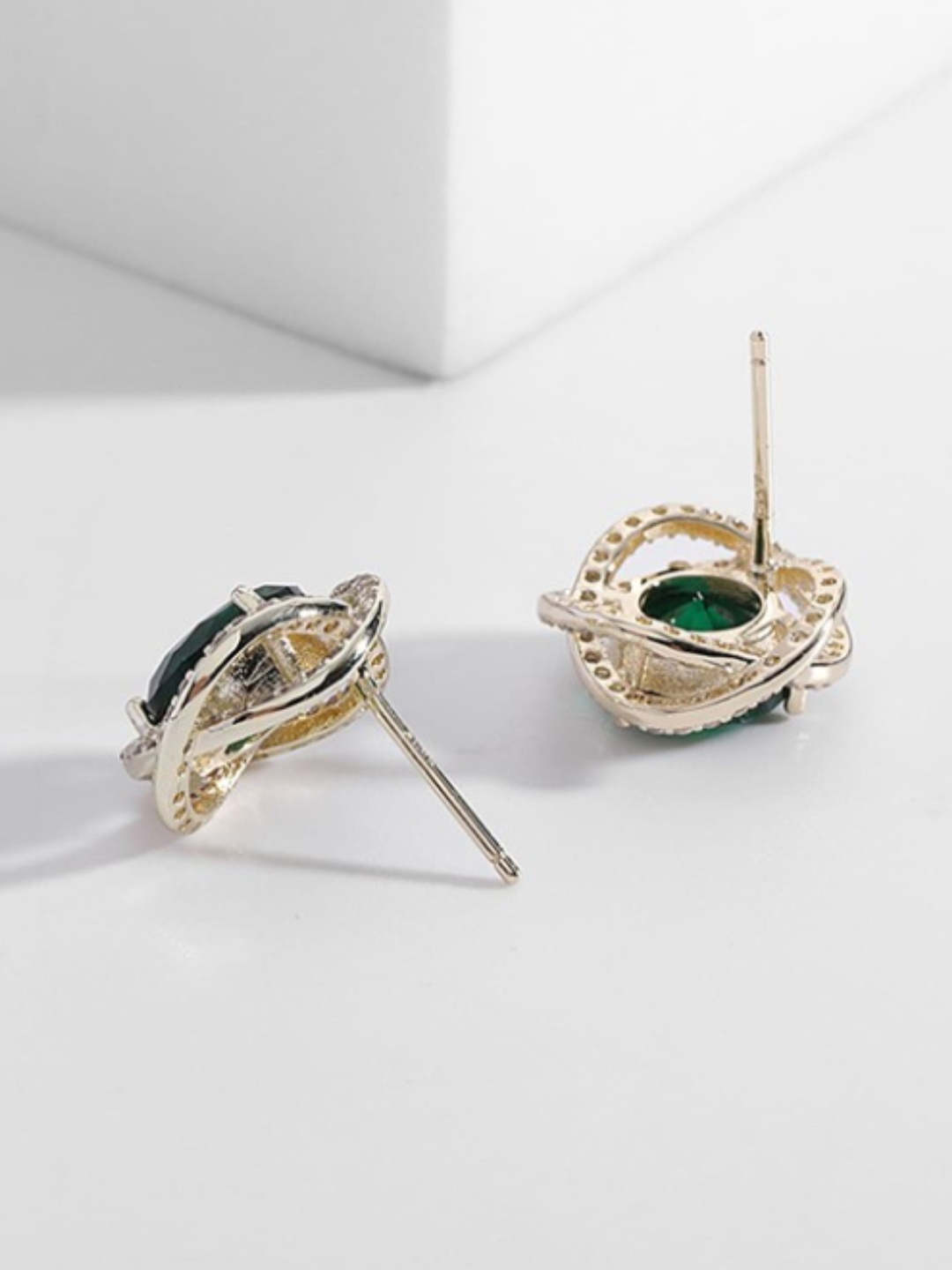 

SUBHAGALANKAR Triangular Studs Earrings, Green