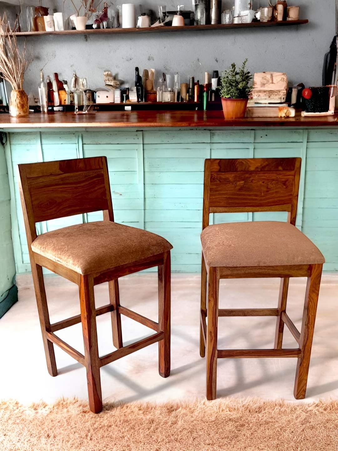 

Ikiriya Set Of 2 Brown Bar Stool