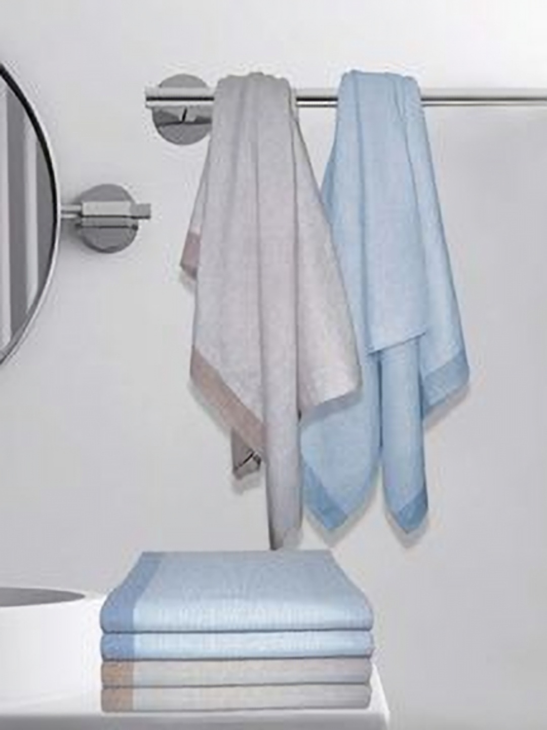 

Aura Blue & Brown 5 Cotton 210 GSM Bath Towel