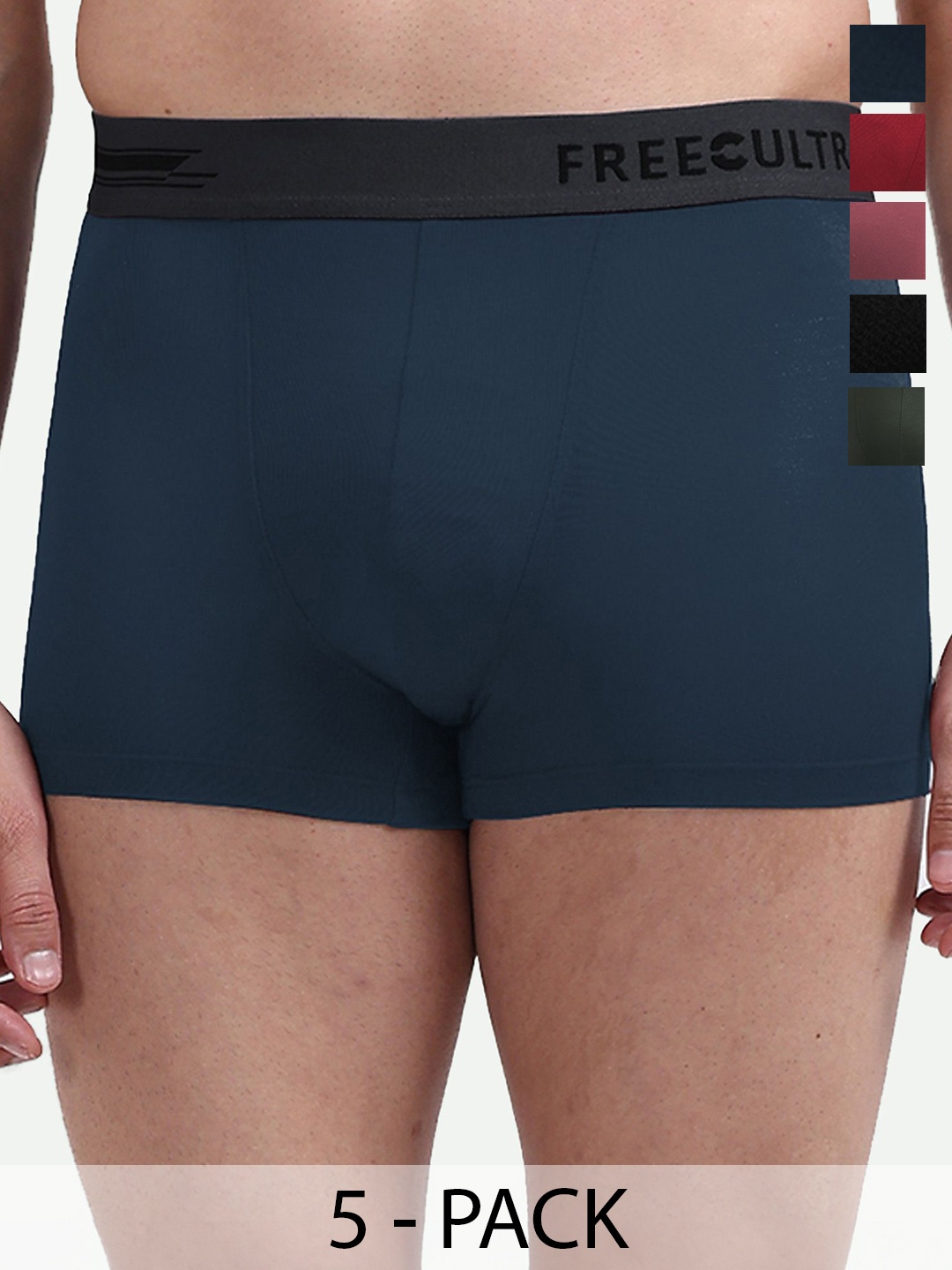 

FREECULTR Men Pack Of 5 Micromodal Airsoft Trunk, Black