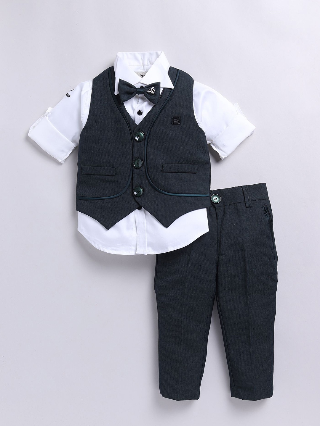 

Little Collars Kids 4pc Solid Formal Suit Set, Blue