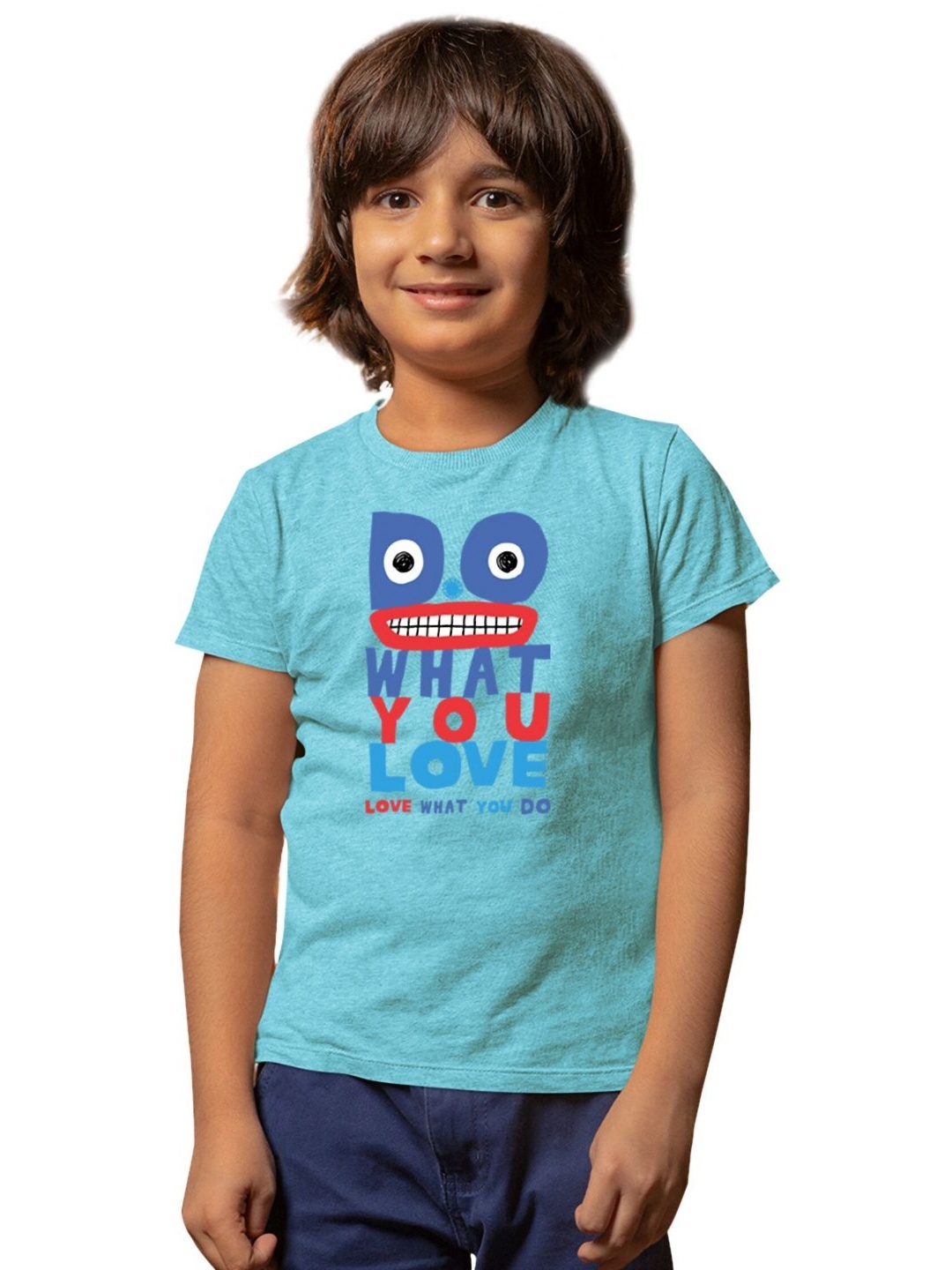 

Tantra Kids Typography Printed Applique T-shirt, Turquoise blue
