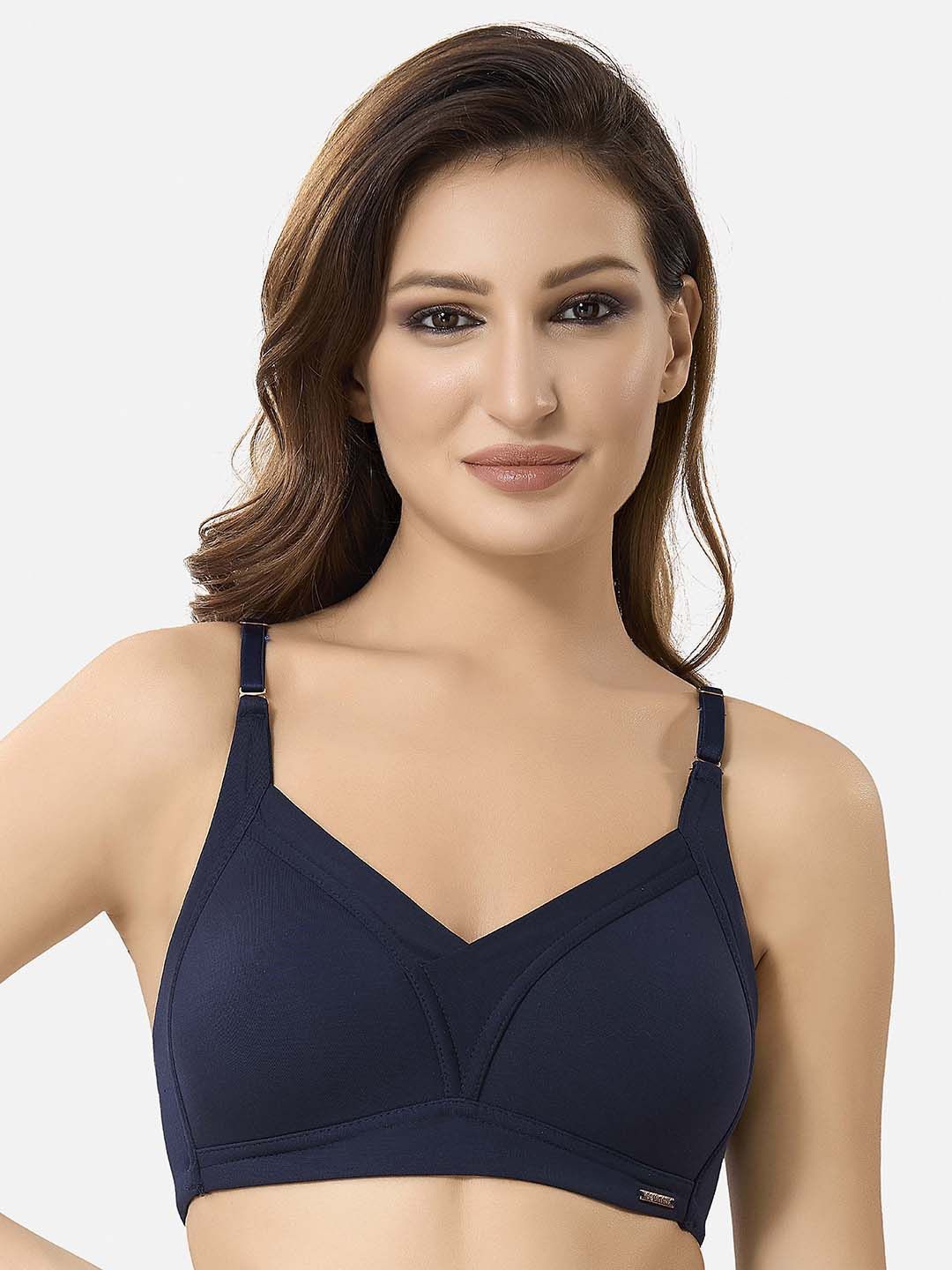 

Lenissa Women Full Coverage Lightly Padded Minimizer Bra, Navy blue