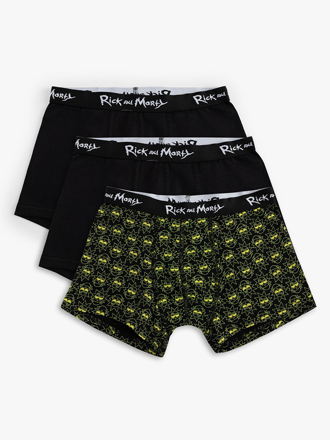 

Koton Pack Of 3 Printed Trunks 8684630919394-999, Black