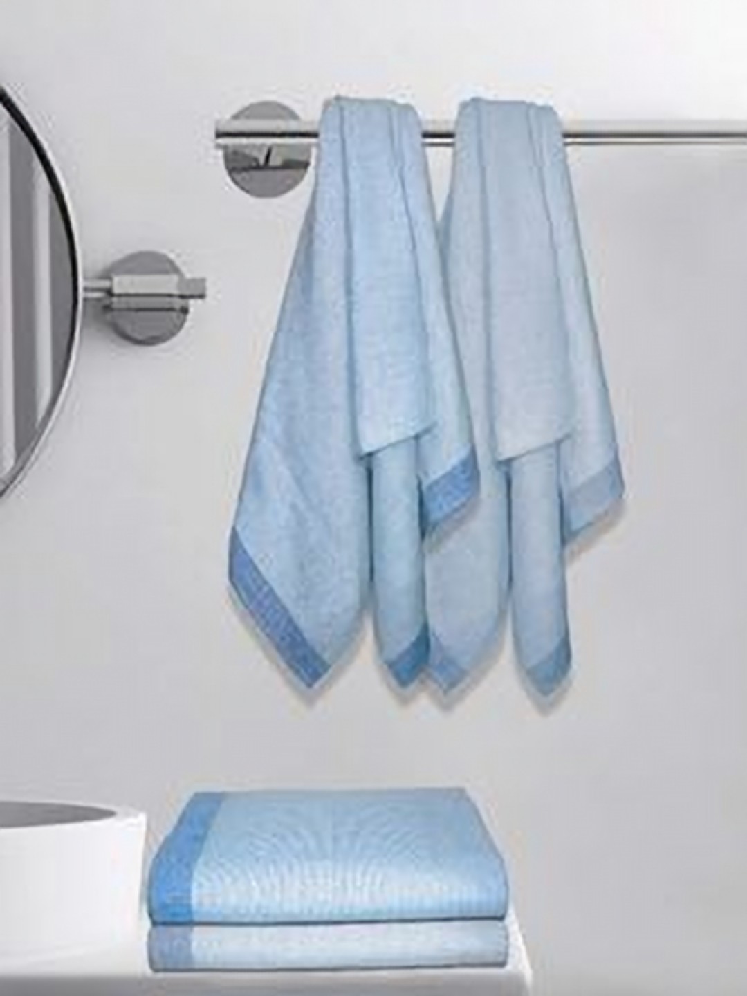

Aura Blue & Grey 4 Cotton 210 GSM Bath Towel