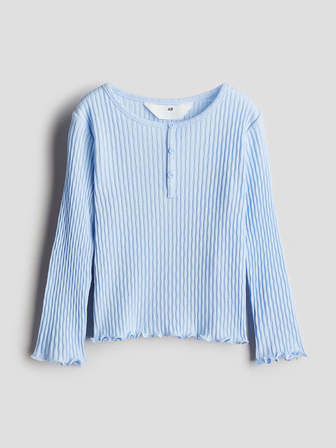 

H&M Girls Pointelle Jersey Top, Blue