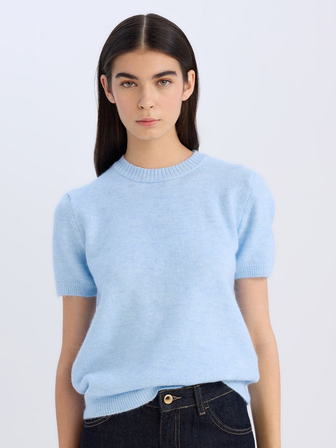 

DeFacto Women Pullover with Fuzzy Detail, Blue