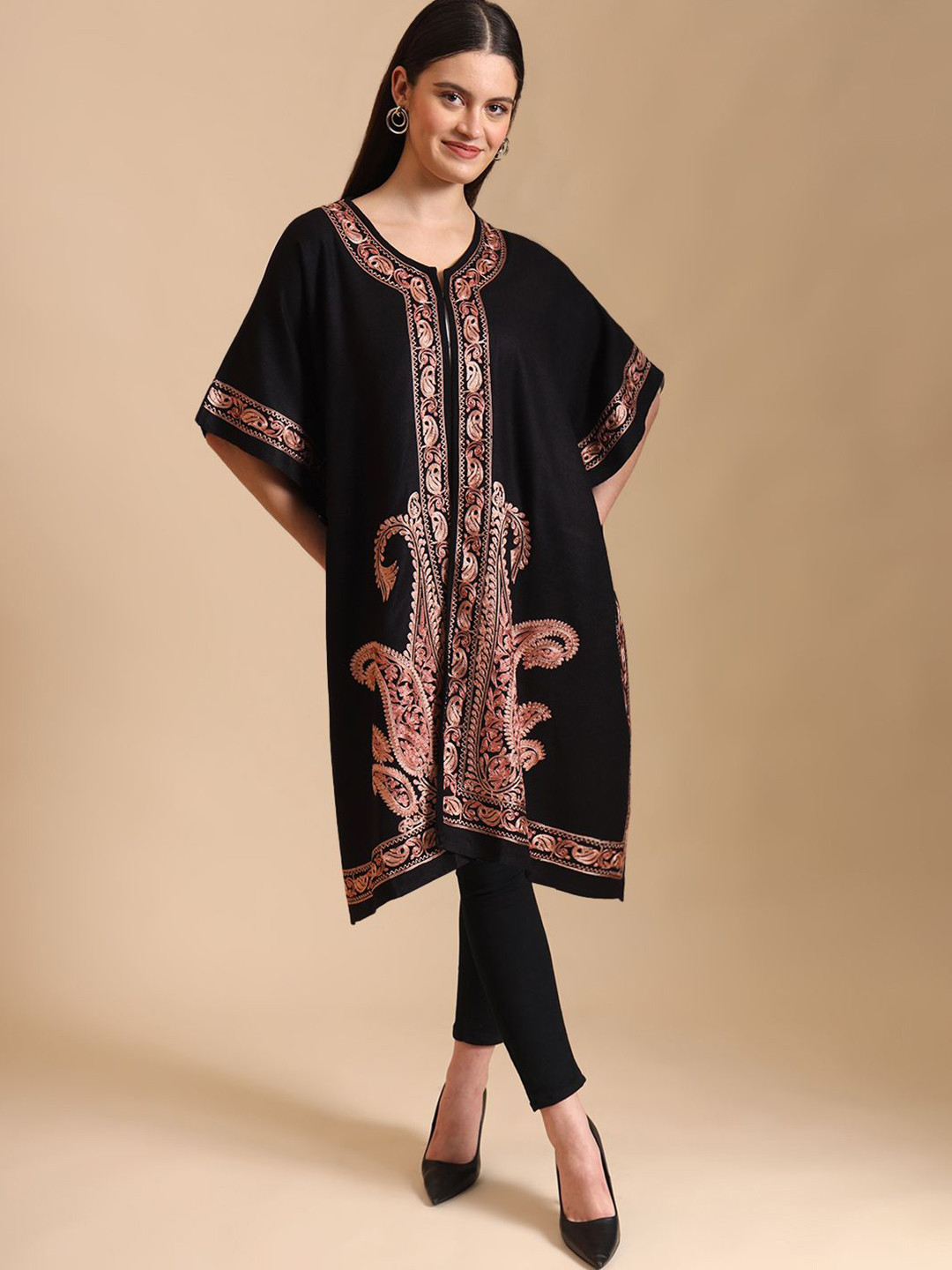 

Zamour Women Party Embroidered Shrug, Black
