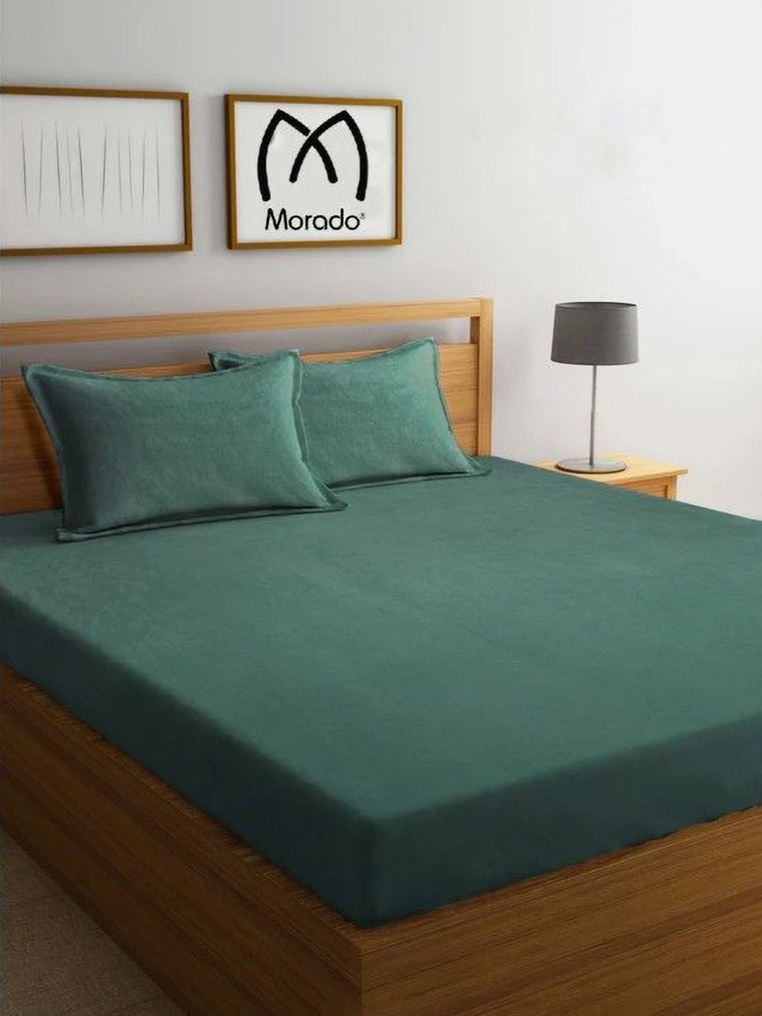 

MORADO Green 260 TC Queen Bedsheet with 2 Pillow Covers