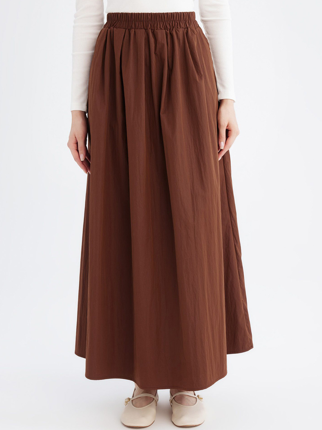 

DeFacto Flared Maxi Skirts, Brown