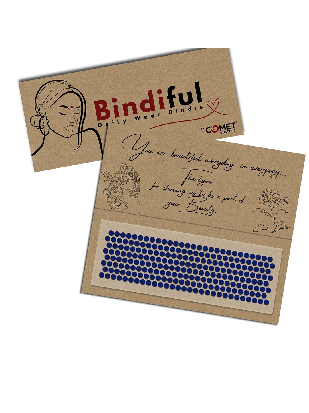

Comet Busters Handcrafted Traditional Designer Bindis, Navy blue