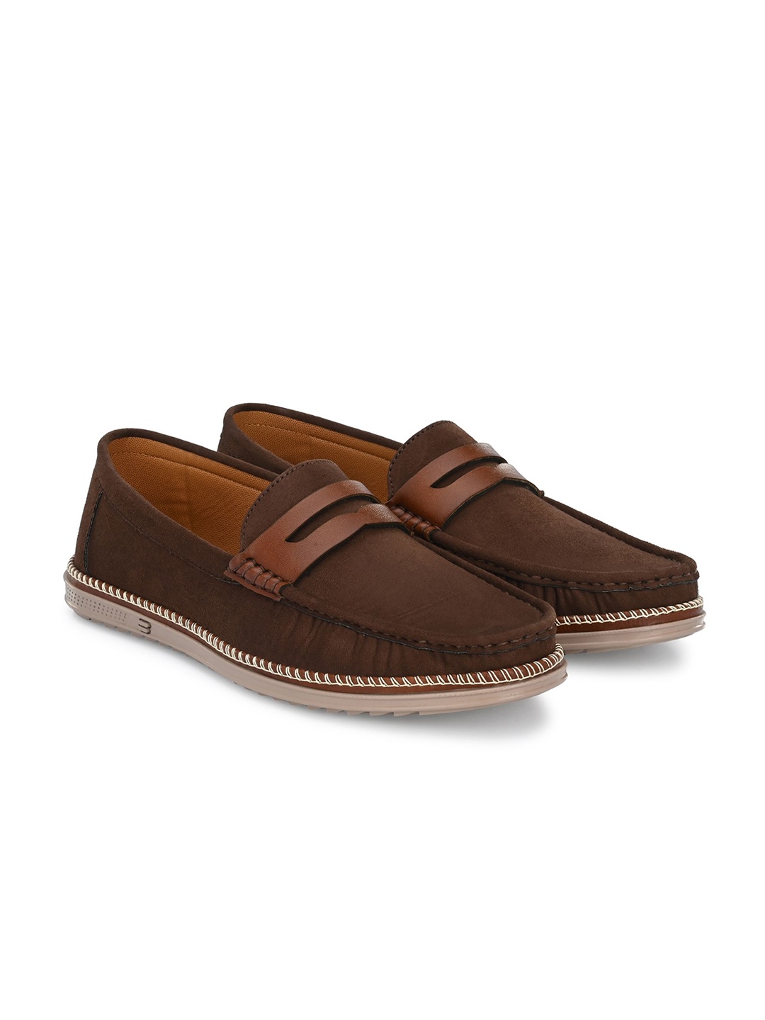 

Big Fox Men Square Toe Lightweight Loafers, Brown