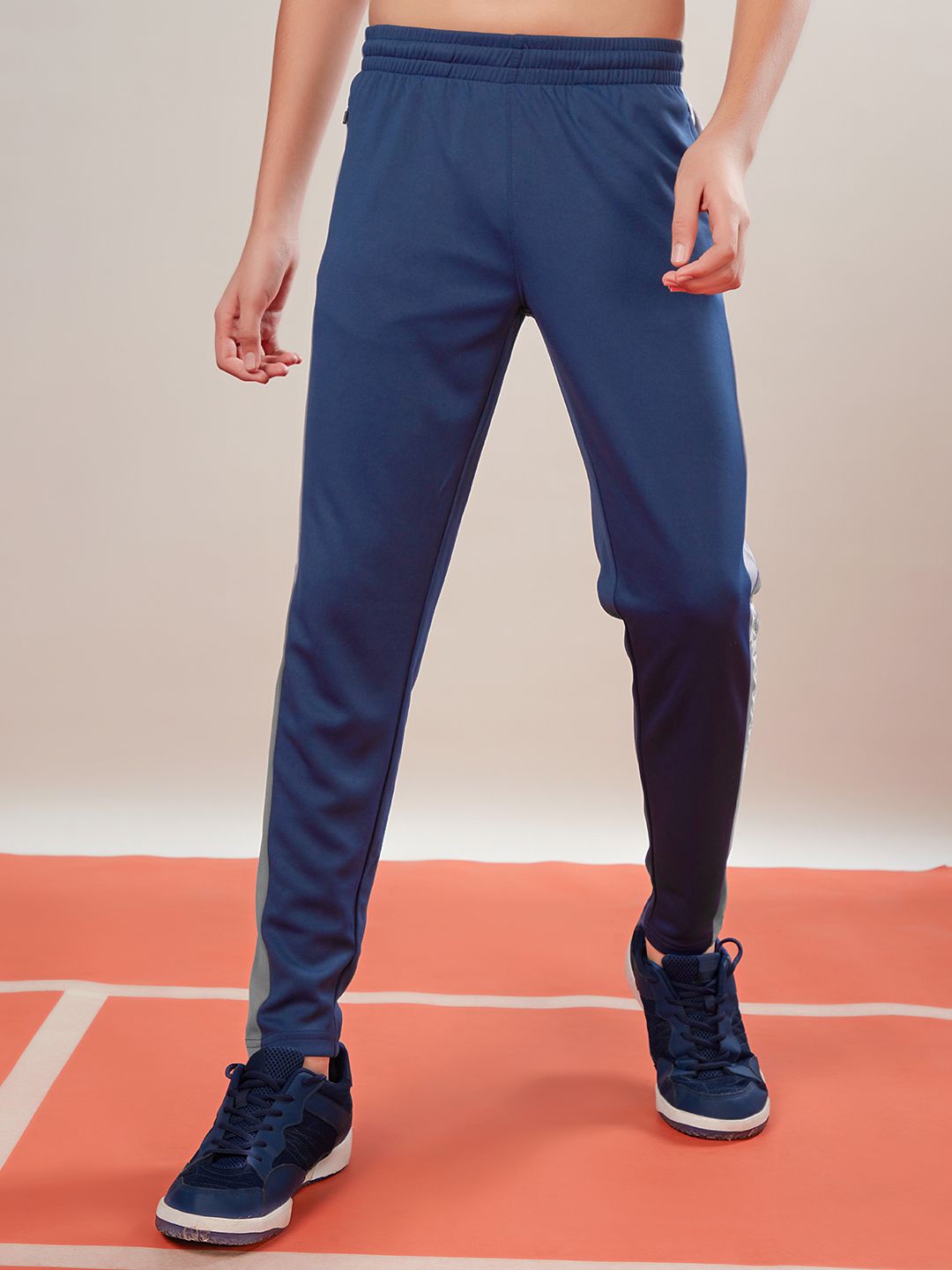

Technosport Boys Slim Fit Mid Rise Track Pants, Navy blue