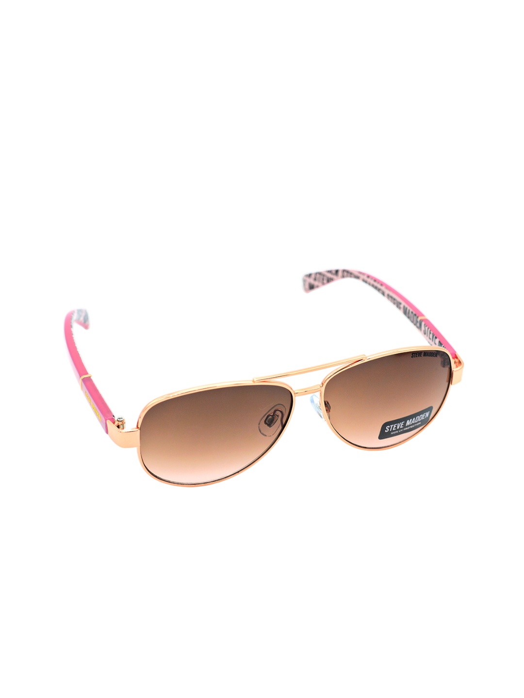 

Steve Madden Women Oval Sunglasses with UV Protected Lens X17023, Brown