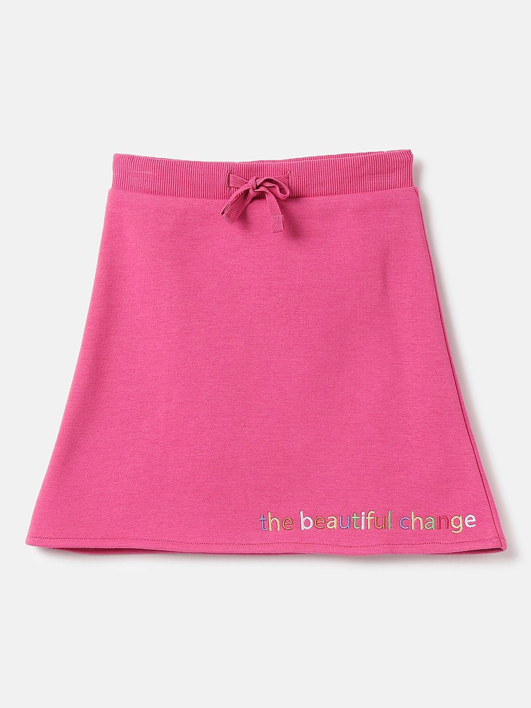 

United Colors of Benetton Embroidered A-Line Skirt, Pink