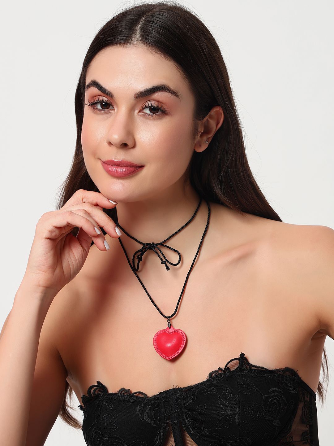 

Beau Design Heart Shape Adjustable Pendant, Red