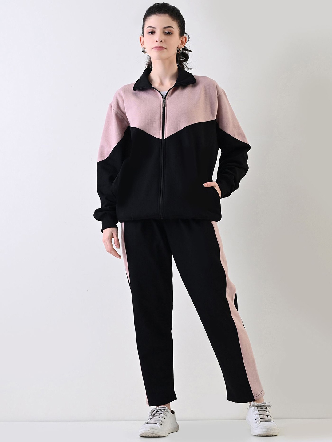 

BAESD Women Fleece Tracksuit, Black