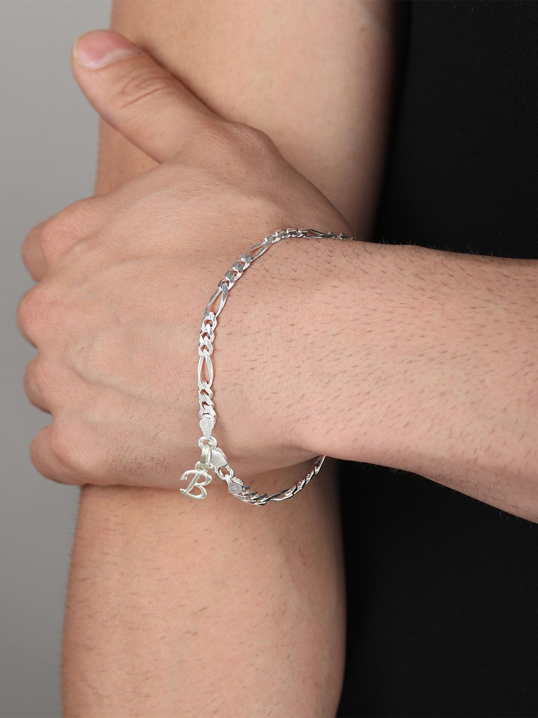 

AKSHAT SAPPHIRE Men Sterling Silver Link Bracelet