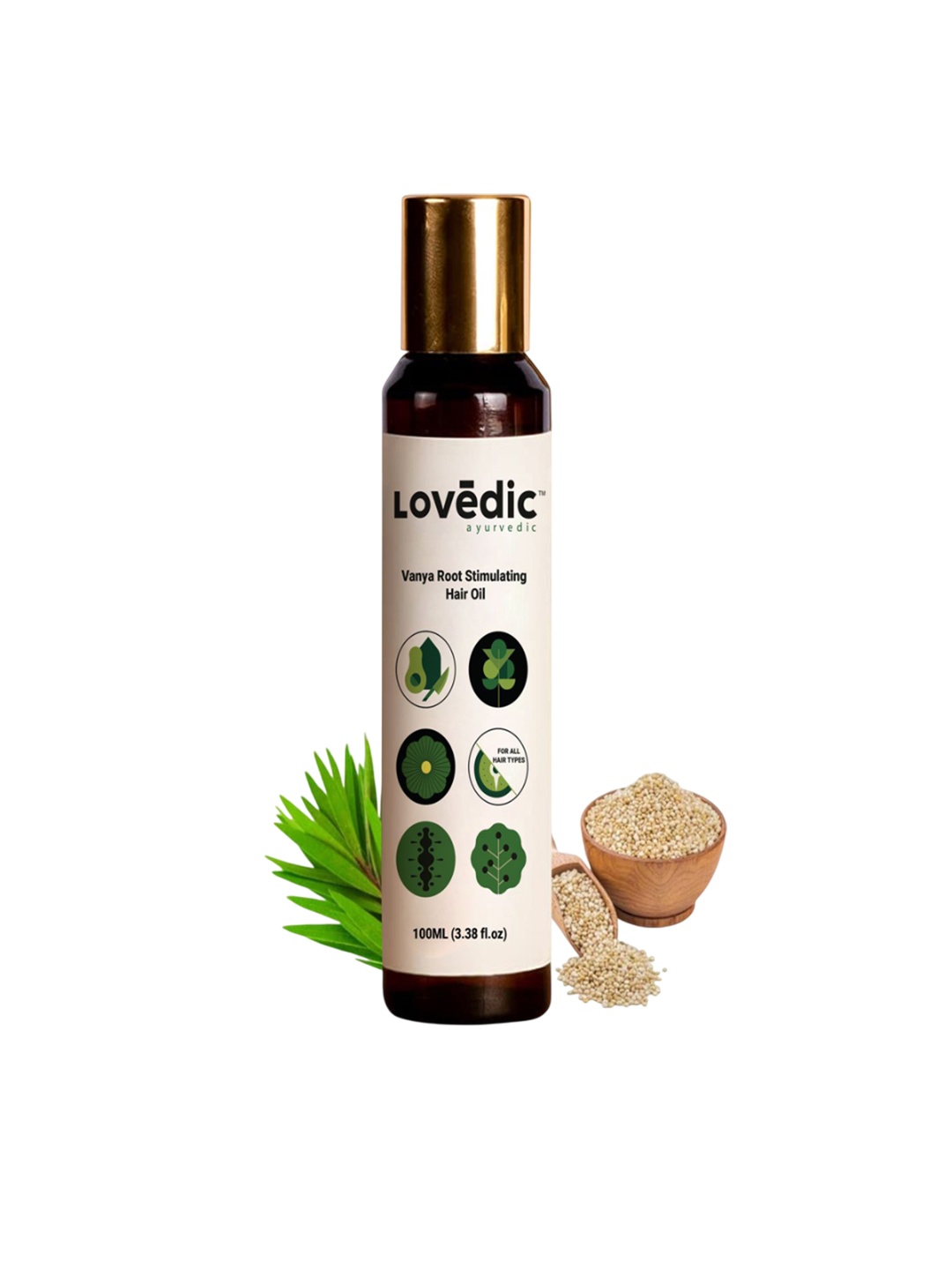 

LOVEDIC Vanya Root Stimulating Hair Oil with Fenugreek & Ashwagandha - 100 ml, Black
