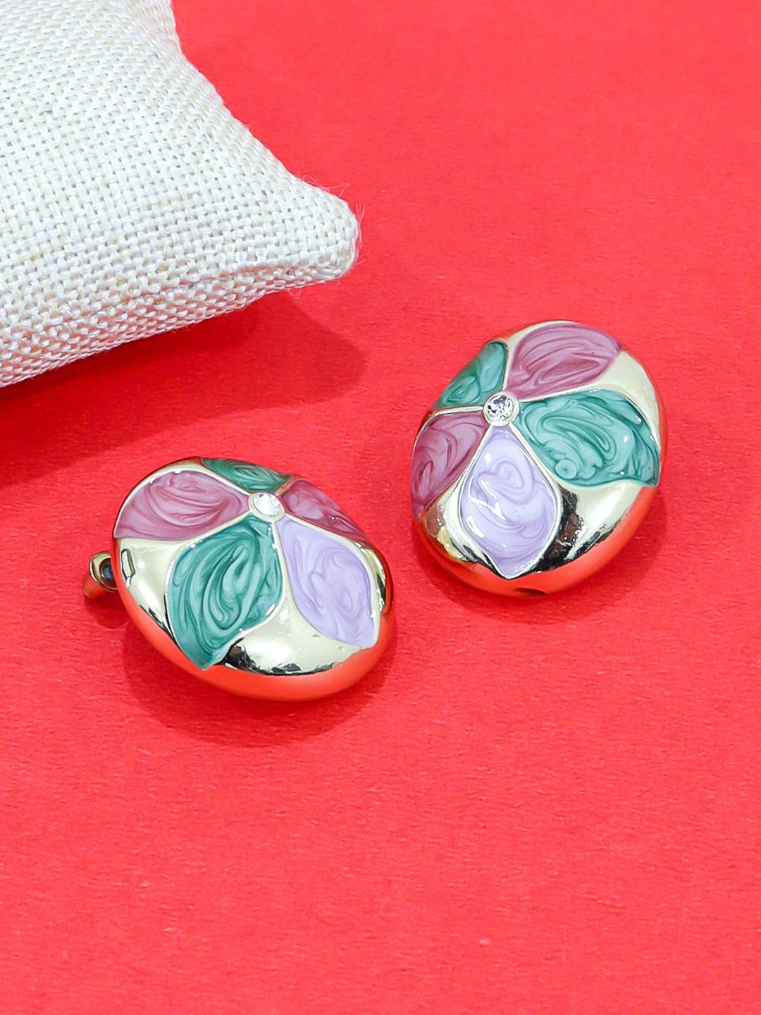

VAGHBHATT Floral Studs Earrings, Multi
