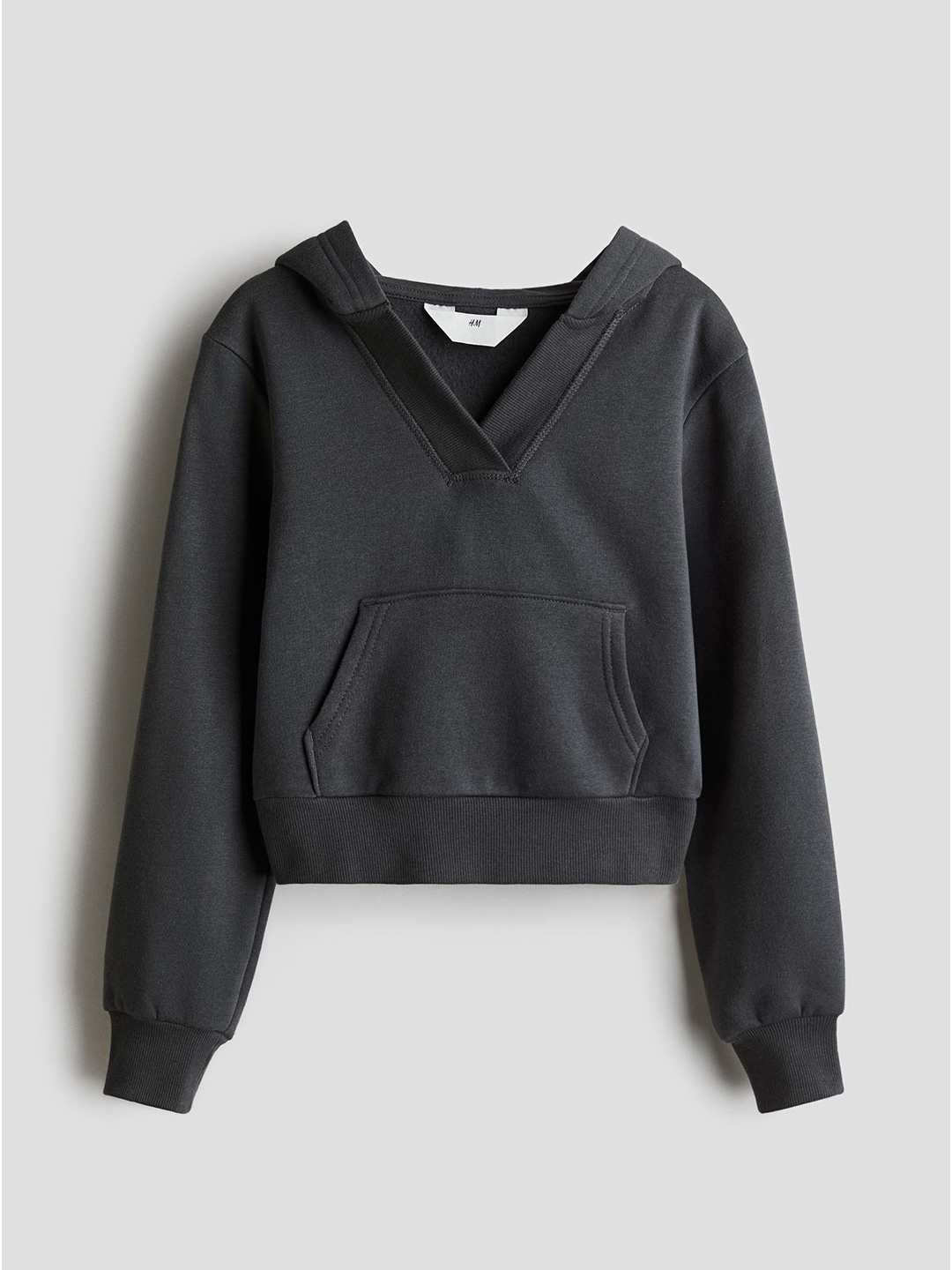 

H&M Girls V-Neck Hoodie, Grey