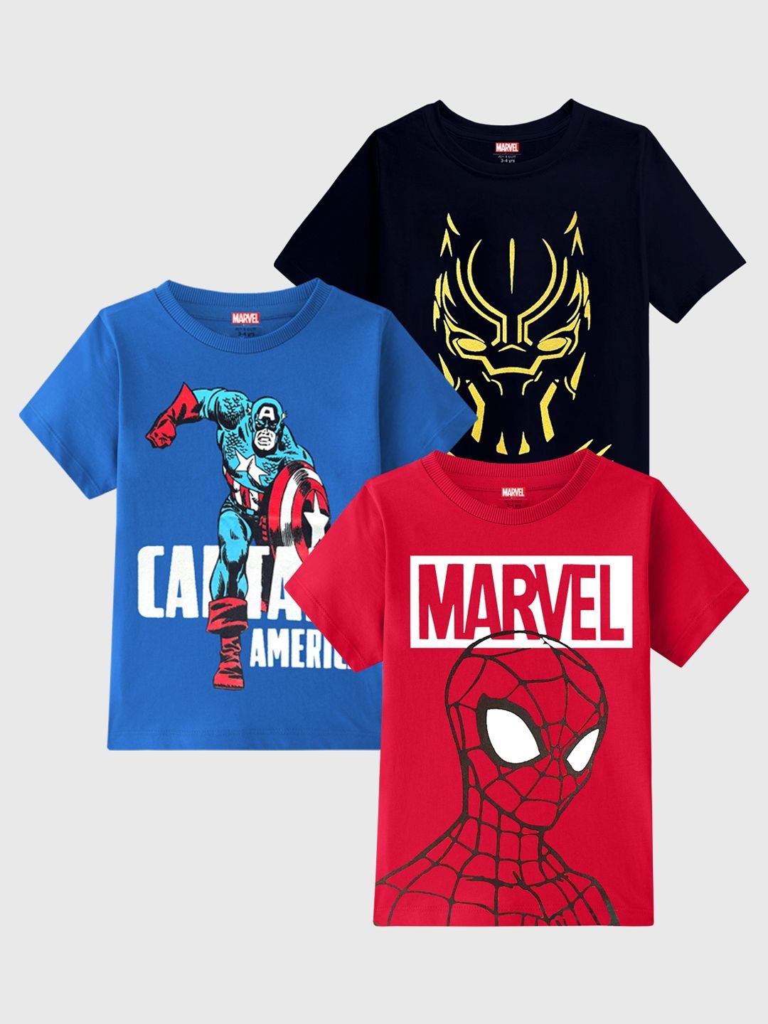 

Marvel by Miss and Chief Boys 3 Avengers Printed Applique T-shirt, Multi