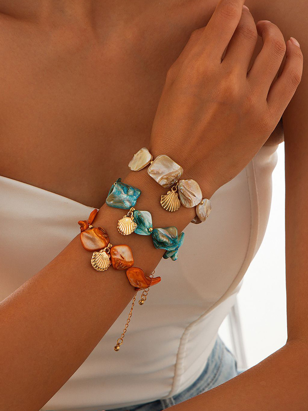 

StyleCast x Revolte Women 3 Handcrafted Gold-Plated Charm Bracelet