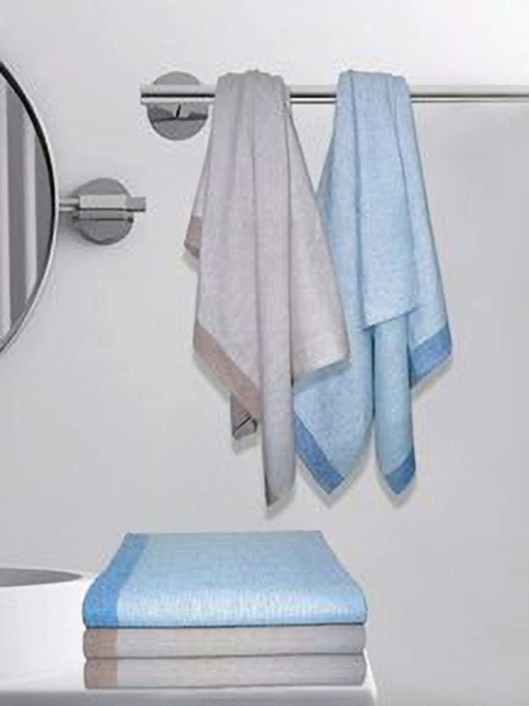 

Aura Blue & Brown 5 Cotton 210 GSM Bath Towel