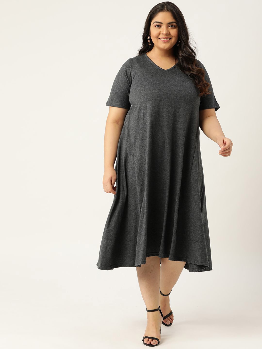 

theRebelinme A-Line Midi Dress, Charcoal