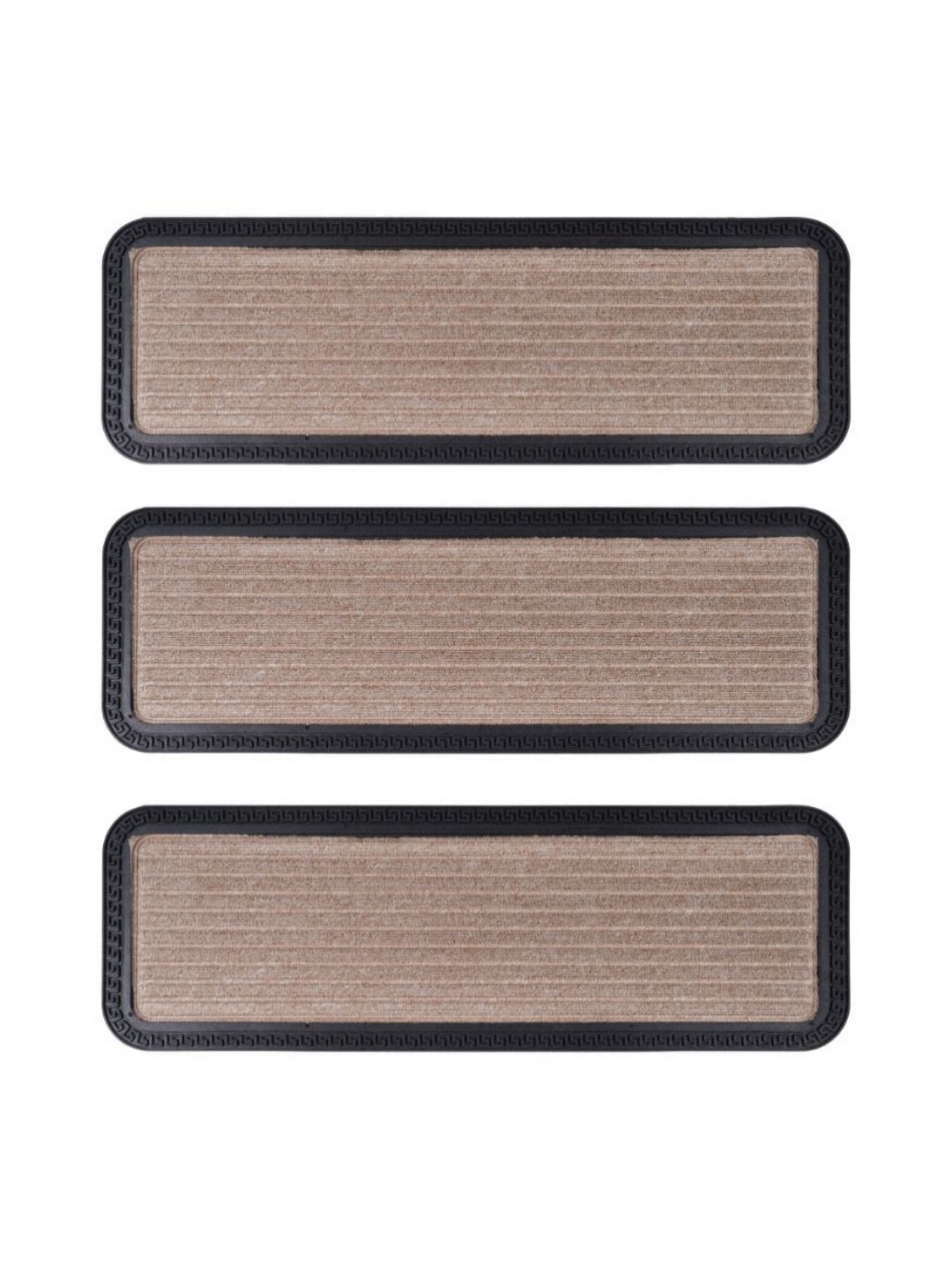 

Black gold 3 Pcs Brown & Black Textured Step Mat