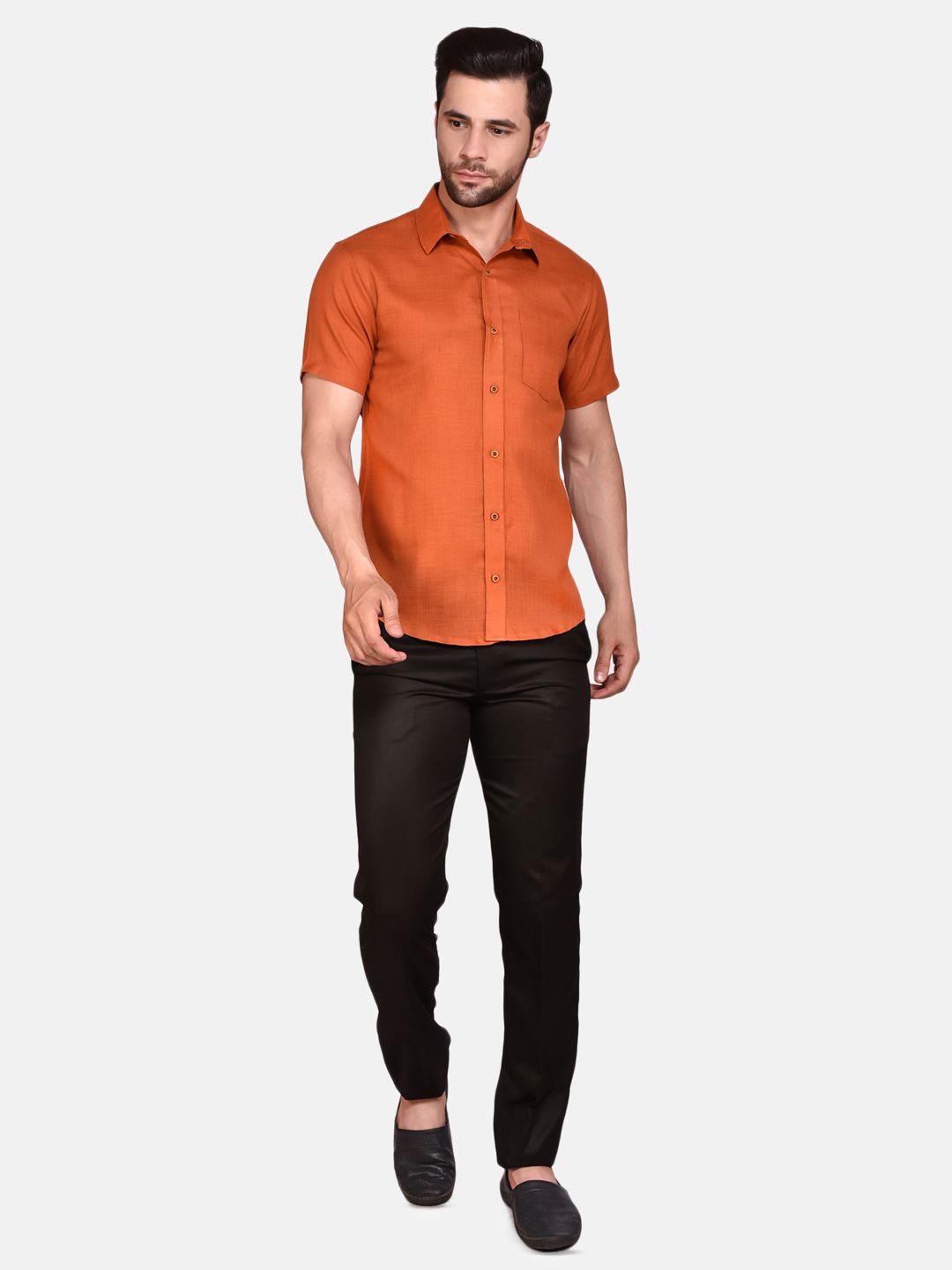 

PRINTINDIA Men Classic Opaque Casual Shirt, Orange