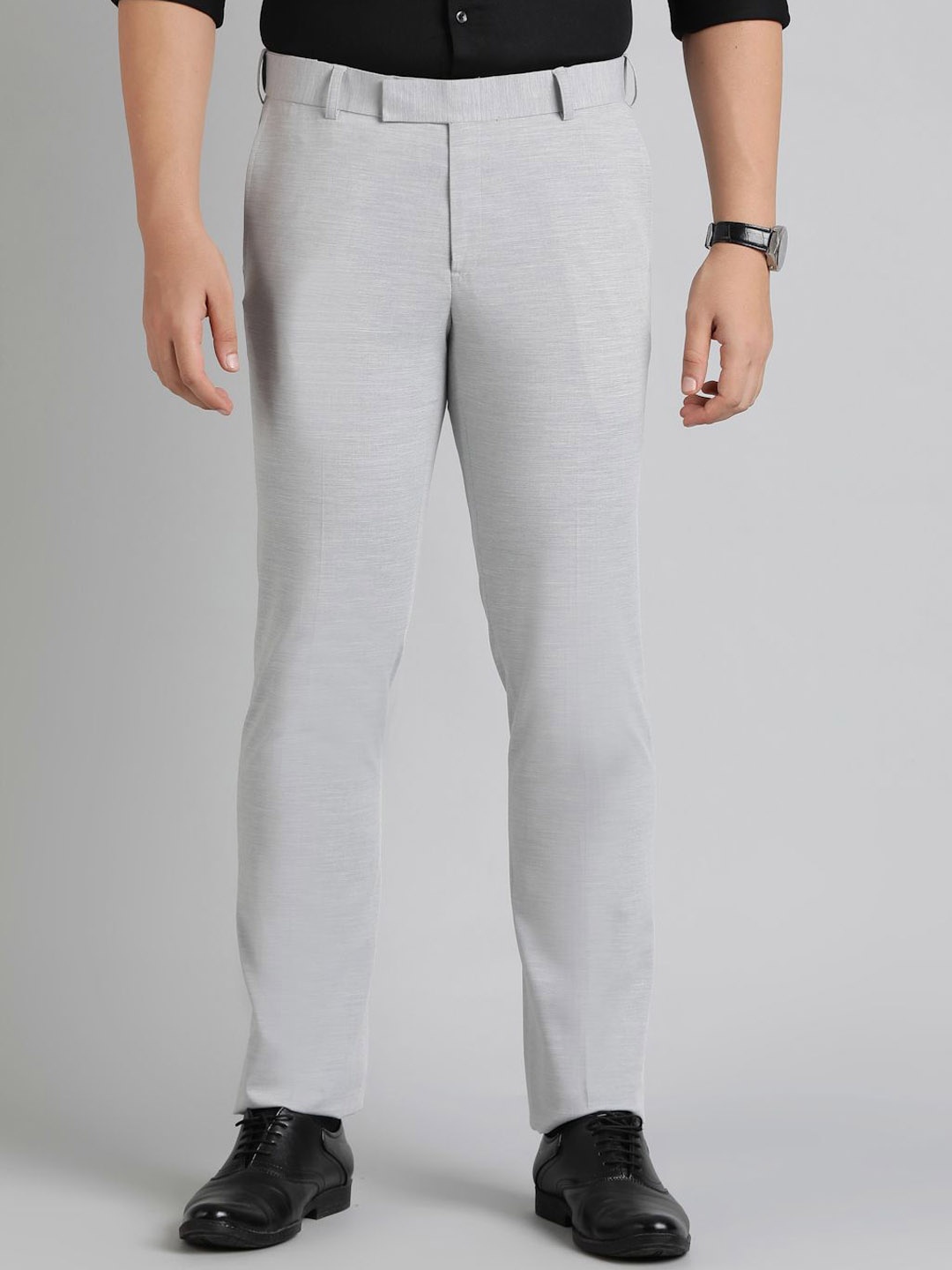

METAL Men Slim Fit Trousers, Grey