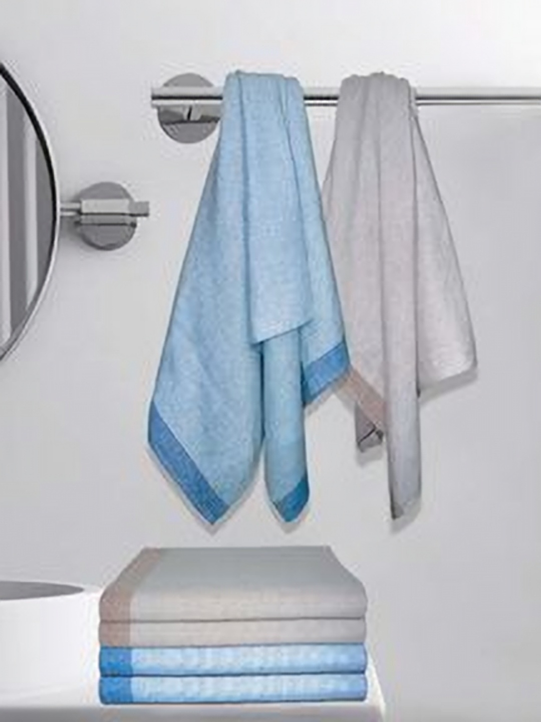 

Aura Blue & Brown 5 Cotton 210 GSM Bath Towel