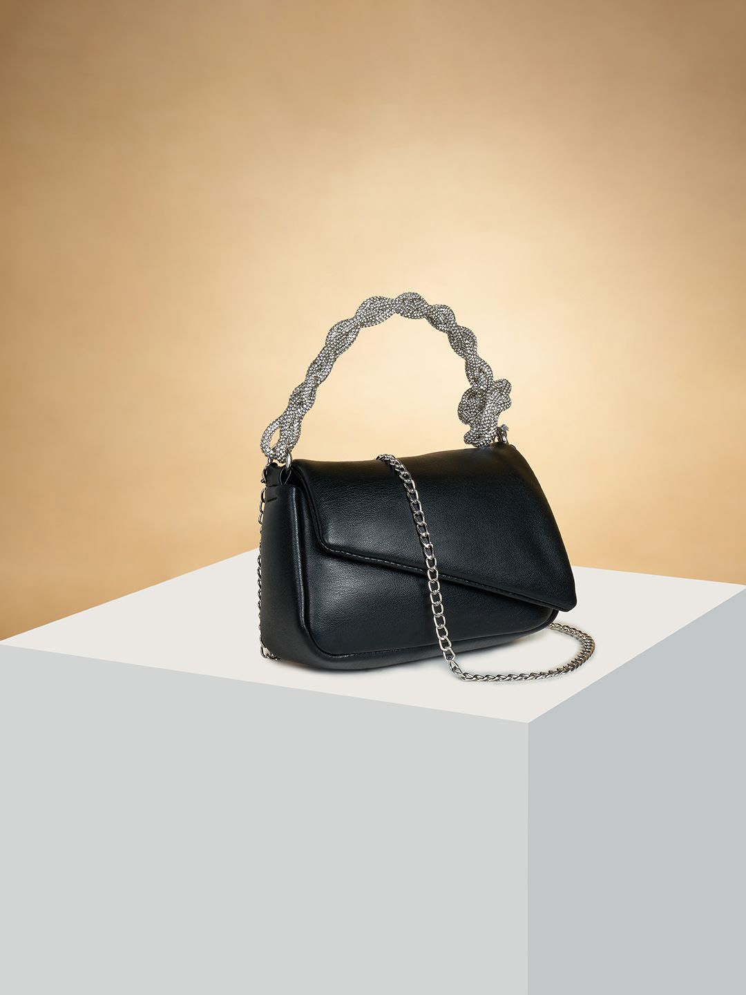 

Forever Glam by Pantaloons PU Structured Shoulder Bag, Black
