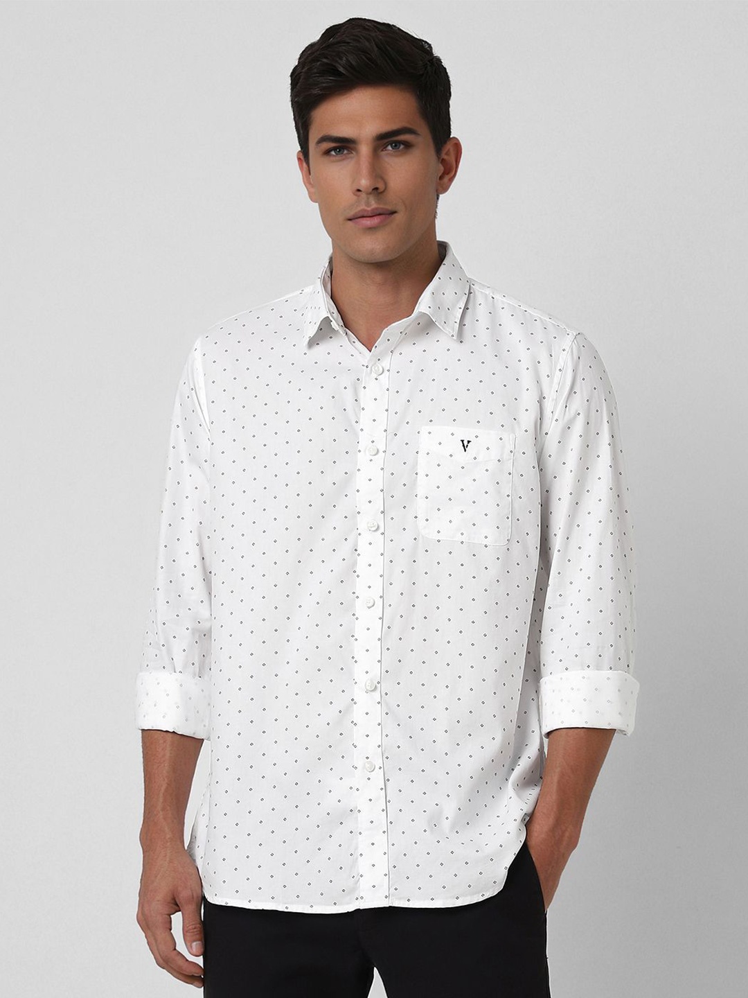 

Van Heusen Sport Men Slim Fit Opaque Printed Casual Shirt, White