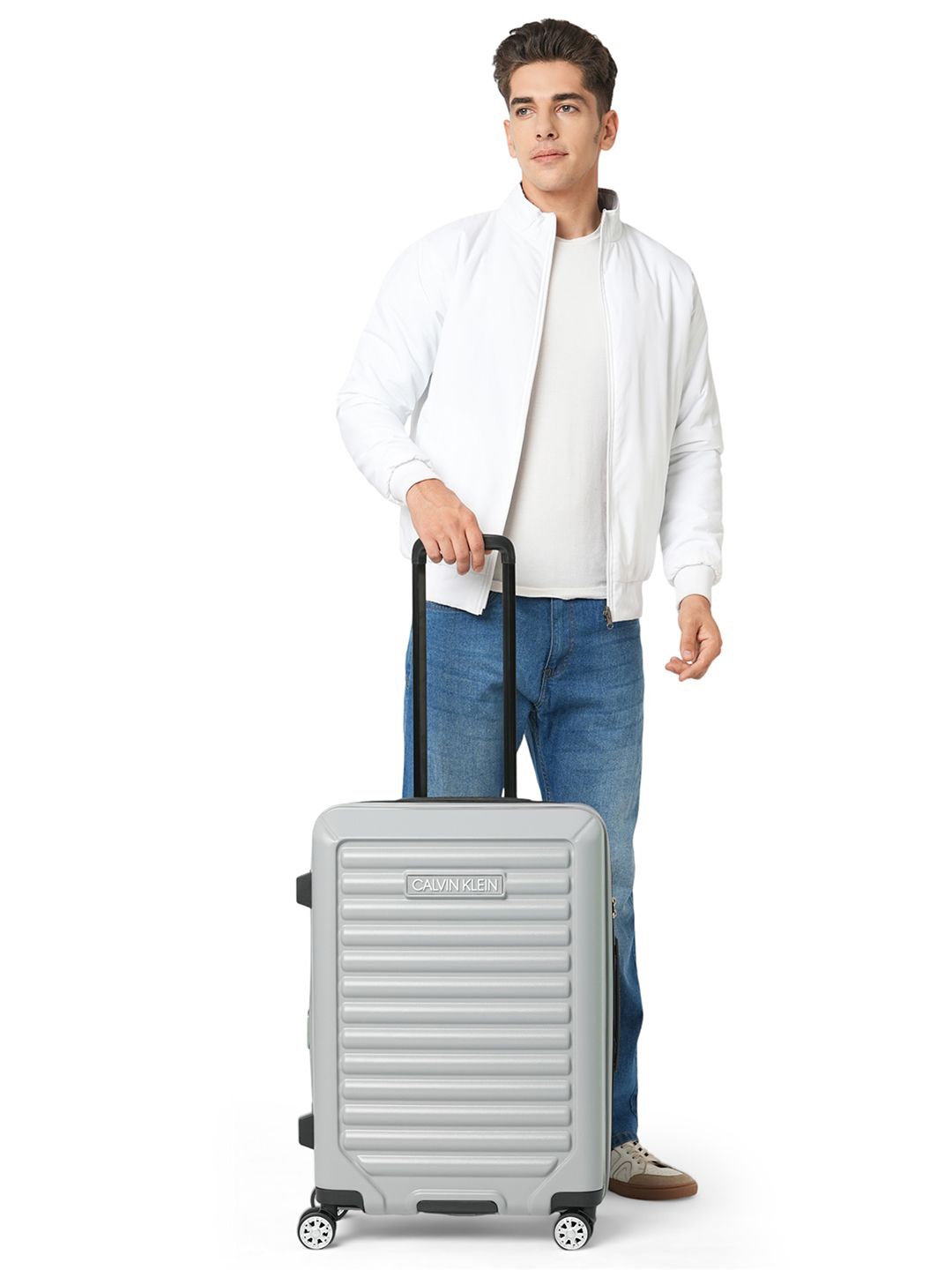 

Calvin Klein ODYSSEY Range Heather Grey Hard-Sided Medium Trolley Bag